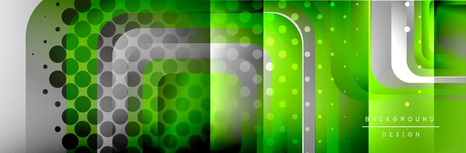 Round squares shapes composition geometric abstract background. Vector Stock Illustration
