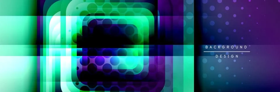 Round squares shapes composition geometric abstract background. Vector Stock Illustration