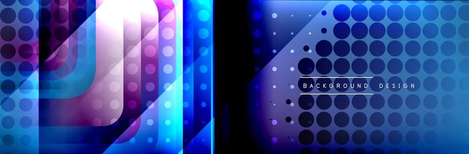 Round squares shapes composition geometric abstract background. Vector Stock Illustration
