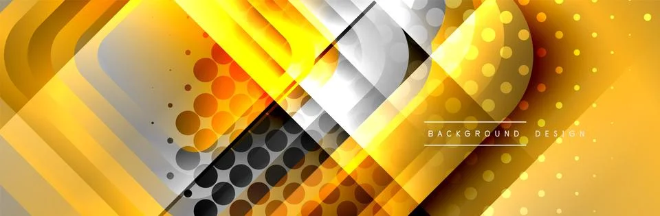 Round squares shapes composition geometric abstract background. Vector Stock Illustration