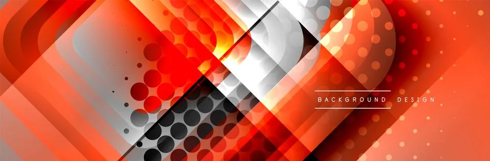 Round squares shapes composition geometric abstract background. Vector Stock Illustration