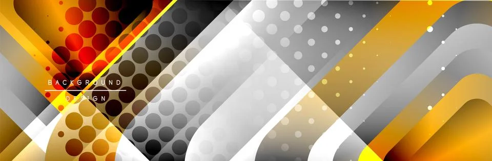 Round squares shapes composition geometric abstract background. Vector Stock Illustration