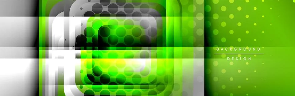 Round squares shapes composition geometric abstract background. Vector Stock Illustration