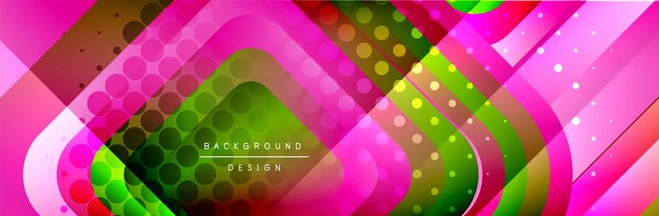 Round squares shapes composition geometric abstract background. Vector Stock Illustration