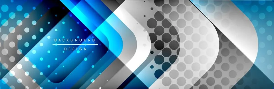 Round squares shapes composition geometric abstract background. Vector Stock Illustration