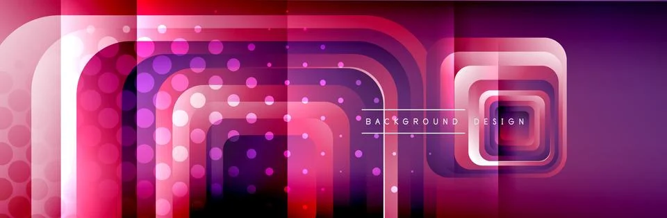 Round squares shapes composition geometric abstract background. Vector Stock Illustration