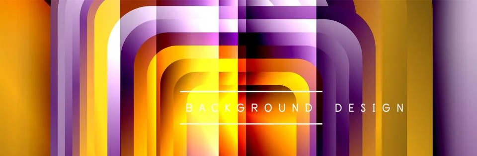 Round squares shapes composition geometric abstract background. Vector Stock Illustration