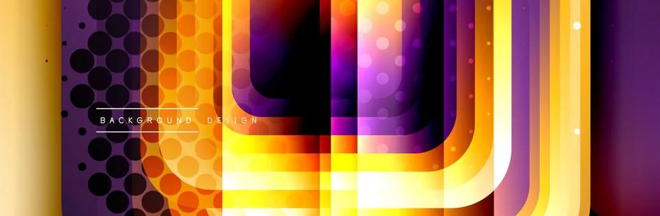 Round squares shapes composition geometric abstract background. Vector Stock Illustration