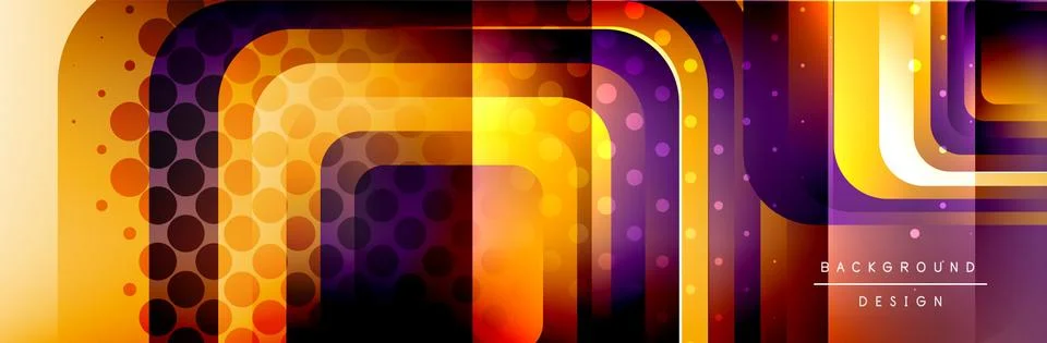 Round squares shapes composition geometric abstract background. Vector Stock Illustration