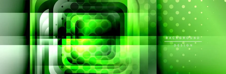 Round squares shapes composition geometric abstract background. Vector Stock Illustration