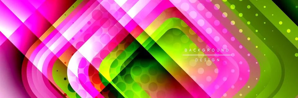 Round squares shapes composition geometric abstract background. Vector Stock Illustration