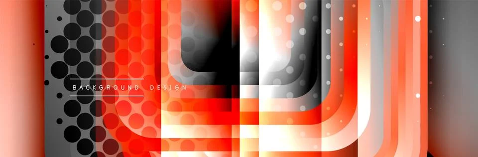Round squares shapes composition geometric abstract background. Vector Stock Illustration