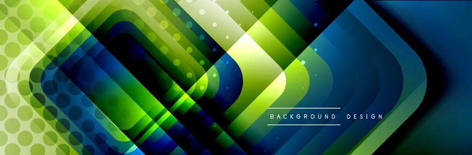 Round squares shapes composition geometric abstract background. Vector Stock Illustration