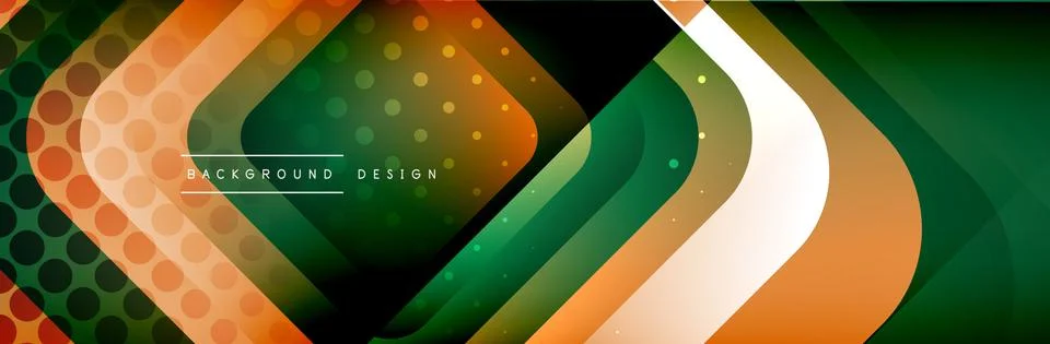 Round squares shapes composition geometric abstract background. Vector Stock Illustration