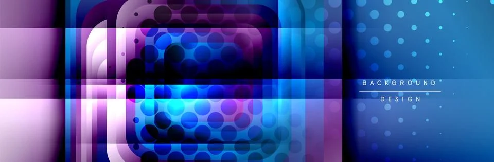 Round squares shapes composition geometric abstract background. Vector Stock Illustration