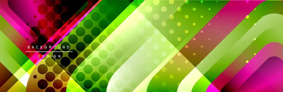 Round squares shapes composition geometric abstract background. Vector Stock Illustration