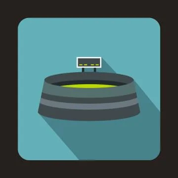 Round stadium icon, flat style Stock Illustration