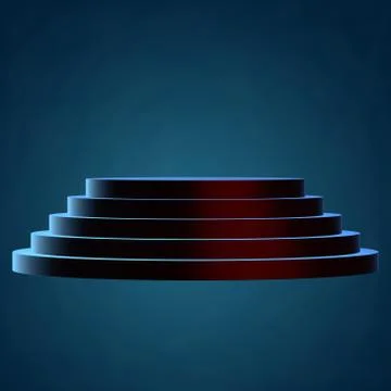 Round stage black podium Stock Illustration
