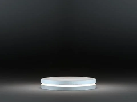 Round stage podium on dark background Stock Illustration