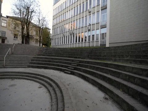 Round staircase goes up. Stock Footage 80866825