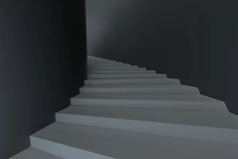 Round staircase, uptrend conceptual background, 3d rendering. Stock Illustration