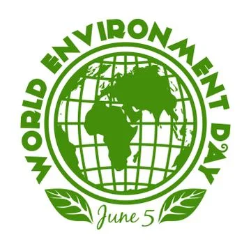 Round stamp for World Environment Day. June 5 Stock Illustration