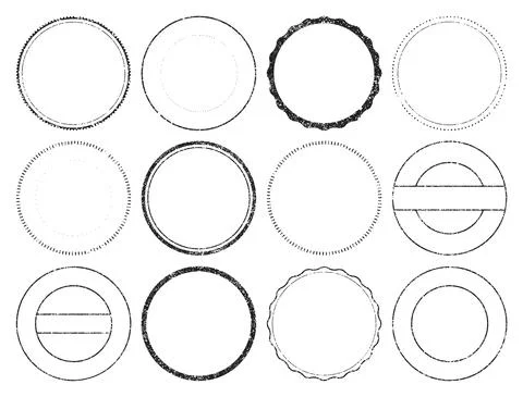 Round stamps pack Stock Illustration