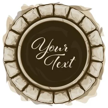Round stone frame Stock Illustration