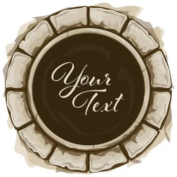 Round stone frame Stock Illustration