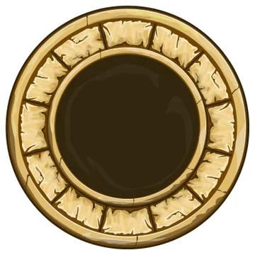 Round stone frame Stock Illustration