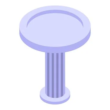 Round stone table top standing on classic fluted column base for garden dec.. Stock Illustration