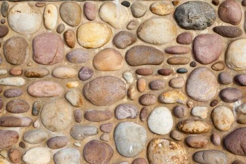 Round stone wall texture for background Stock Photos