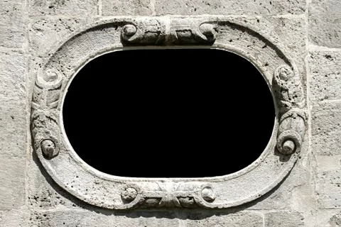 Round stone window 스톡 사진