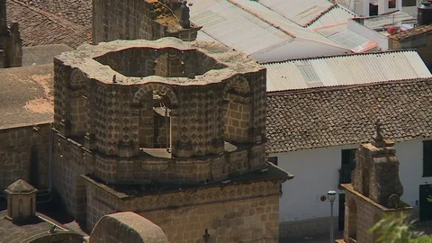 A round structure at the top of a building Stock Footage 110378663