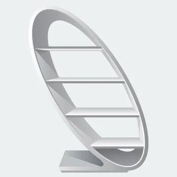 Round style cretive blank empty display shelf with racks. Stock Illustration