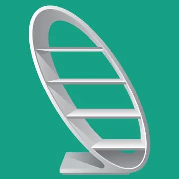 Round style cretive blank empty display shelf with racks. Stock Illustration