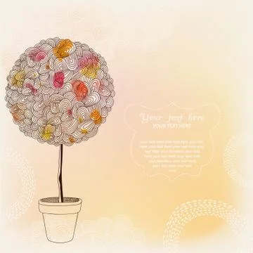 Round stylized background with waves. round shape made of waves ornaments. el Stock Illustration