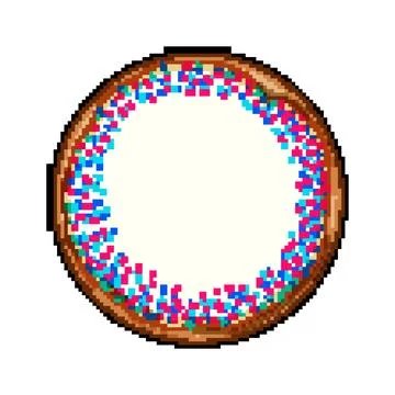 Round sugar cookie with sprinkles and copy space Stock Illustration