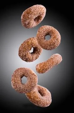 Round sugar donuts Stock Photos