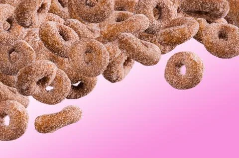 Round sugar donuts Stock Photos