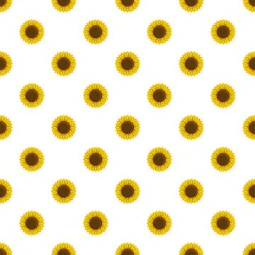Round sunflower pattern seamless vector Illustrazione stock