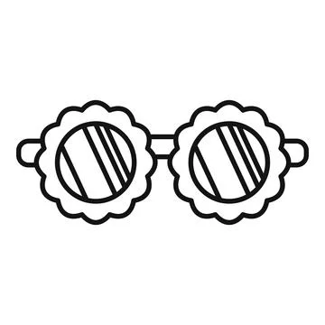 Round sunglasses with flower shaped frame protecting from sunlight Stock Illustration