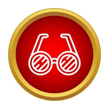 Round sunglasses icon indicating vision and summer accessory Stock Illustration