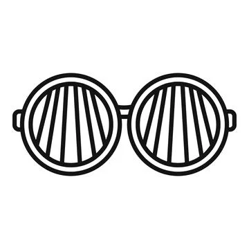Round sunglasses with vertical stripes protecting from sunlight Stock Illustration