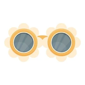 Round sunglasses with yellow flower frames protecting from sun Illustrazione stock