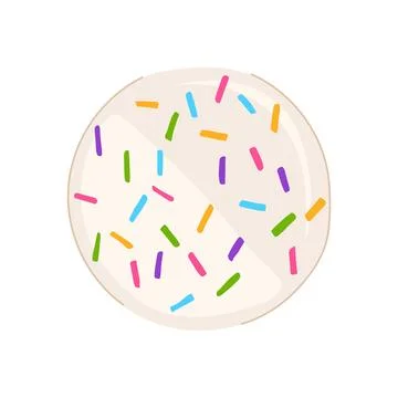 Round sweet cake or cookie with colorful sprinkles Stock Illustration