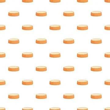 Round sweet cake slices repeating pattern Illustrazione stock
