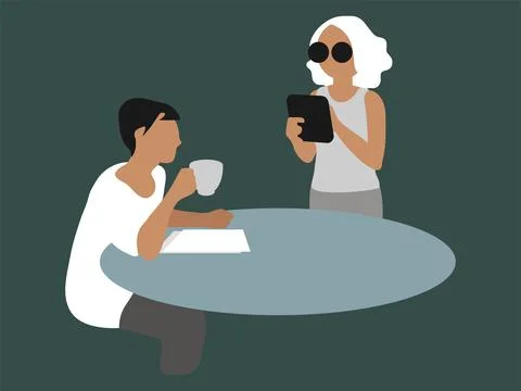 Round table business discussion Stock Illustration