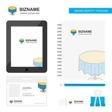 Round table Business Logo, Tab App, Diary PVC Employee Card and USB Brand Sta Stock Illustration