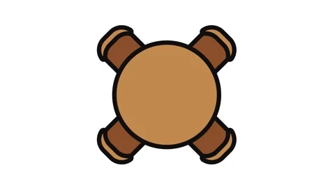 Round table chair top view color icon animation Stock Footage 326099550